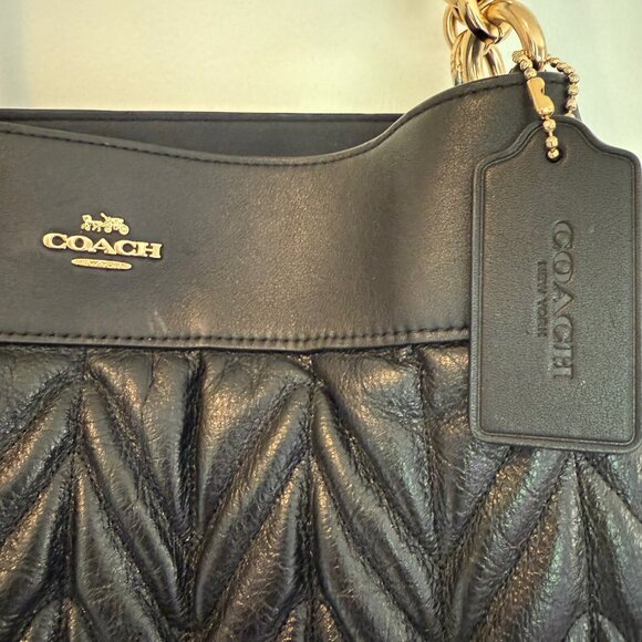 Coach Lexy Shoulder Bag Black Quilted Leather - Picture 3 of 15